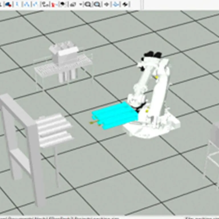 3D simulation of a robotic palletizer
