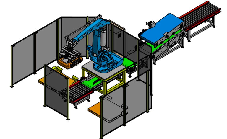Robotic palletizer arm stacking cartons