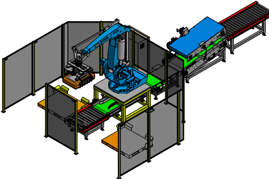 Robotic palletizer arm stacking cartons