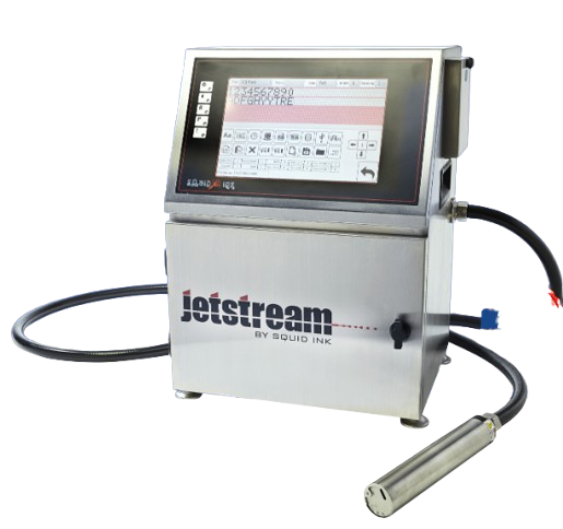 CIJ printer (continuous inkjet) with touchscreen controller and printhead