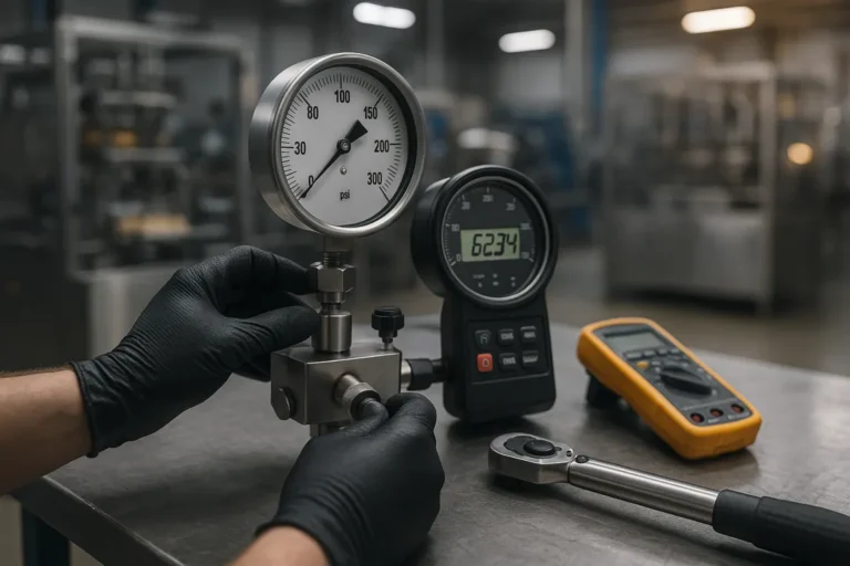 Calibrating an industrial pressure gauge